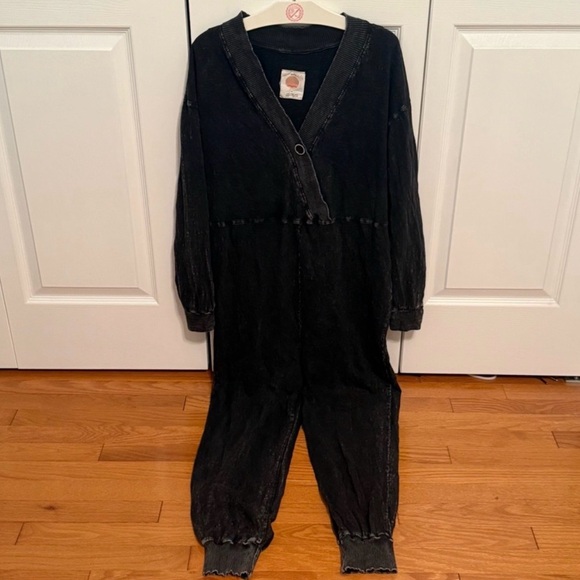 Daily Practice by Anthropologie Surplice Jumpsuit / Cozy Jogger Boho - Picture 3 of 4